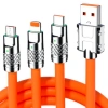 3 in 1 Type-C + Micro Usb + Lightning Hızlı Şarj Kablosu Silikon Kablo 1 Metre Opp Ambalaj (5324)