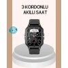 3 Kordonlu Akıllı Saat Uzun Pil Süreli