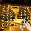 300 Ledli 10 Sarkıt Perde Led Işık-8 Fonksiyon, Uzaktan Kumandalı, 3x3 Metre (5324)