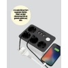 4.1A Hızlı Şarjlı Akım Korumalı 4 Priz ve 3 USB Çıkışlı Priz