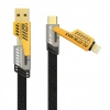 4in1 65W Hızlı Şarj Kablosu – Type-C to USB-A + Type-C to Lightning, 27W PD Destekli Çoklu Şarj Kablo (5324)