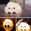 5 Farklı Renk Modlu Bulut Figürlü Pofuduk LED Gece Lambası–Yumuşak Dokulu Çocuk Odası ve Dekoratif Şarjlı Ortam Işığı (5324)