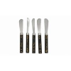 5 PARÇA  UZUN KAHVALTI BIÇAK - SİYAH MERMER DESEN SAPLI 16.5 cm (5324)