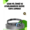 53 Modlu Süper Parlak LED Kafa Lambası Type C Şarjlı Güç Göstergeli