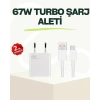 67 Watt Güçlü Çift Turbo Şarj Aleti iPhone 13 14 15 Pro Max Uyumlu