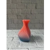 3D Dalga Desenli Kalp Formlu Dekoratif Vazo Pembe 15 cm