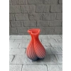 3D Dalga Desenli Kalp Formlu Dekoratif Vazo Pembe 15 cm
