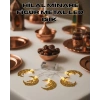 Minareli Hilal LED Işık Gold Metal Gövdeli Pilli Ramazan Dekoru