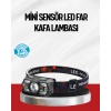 Sensörlü LED Kafa Lambası Kırmızı Beyaz Işık Ayarlanabilir