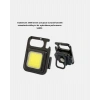 Şarjlı COB LED Anahtarlık Fener – 4 Modlu, Manyetik ve Katlanabilir Standlı
