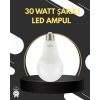 Acil Durumlar İçin Şarjlı LED Ampul 6400K Soğuk Beyaz 30 Watt