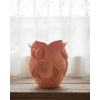 Turuncu Floral Tasarımlı 3D Vazo Şık Ev Dekorasyon Aksesuarı