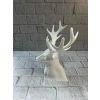 Beyaz Geyik Biblo 23 cm Dekoratif Modern Tasarım