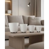 4’lü 3D Beyaz Ayaklı Saksı Seti Modern Minimal Dekoratif Vazo
