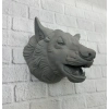 Gri Kurt Duvar Biblosu Güçlü Detaylı Dekoratif Tasarım 25x19 cm