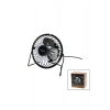USB - MİNİ FAN METAL KASA - AYAK=360 DERECE MASA ÜSTÜ VANTİLATÖR 4-METAL PERVANE 13.5X11X15CM5V-2.5W