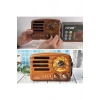 Küçük Boy Retro, Nostaljik, Ahşap Tasarım Bluetooth Hoparlörlü, Şarjlı, Taşınabilir Büyük Döndürüleb