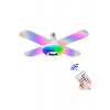 Lamba 4 Kanatlı E27 Duya Takılan Kumandalı Katlanabilir Led Müzik Lamba Işığı Avize Bluetooth Hoparl