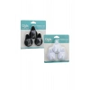3PCS LILYUM ASKI SİYAH - BEYAZ PLASTİK YAPIŞKANLI MONTAJ (5324)