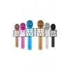 WİRELESS MİKROFON KARAOKE - HOPARLÖR USB ŞARJLI USB - TF - AUX RENKLİ KROM KAPLAMA PİL:800mAh - DC 5