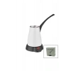 BEYAZ ELEKTİRKLİ CEZVE TÜRK KAHVE MAKİNESİ 5 FİNCAN - 400ML HAZNE PASLANMAZ ÇELİK 360 DERECE DÖNEBİL