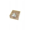 AHŞAP BAMBU 6 BÖLMELİ POŞET ÇAY KUTUSU MİKA PLASTİK KAPAK 21X20X10CM (5324)
