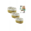 3 BOY OVAL BAMBU KENAR ORGANİZER SEPET AHŞAP ALTLIK - BEZLİ 13X22-16X26-20X30CM (5324)