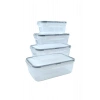 4lü İç İçe Sızdırmaz Contalı Kilitli Kapaklı Plastik Erzak Saklama Kapları LC315 (5324)