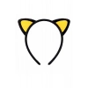 Peluş Kedi Kulak Taç Sarı Siyah – Çocuk Parti &amp; Kostüm Tacı (5324)