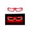 Kırmızı LED Işıklı Parti Gözlüğü 3 Modlu – Glow - Gece Eğlence Gözlüğü (5324)
