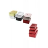 3PCS D.DÖRTGEN PARLAK MİX RENKLİ - KABARTMA DESEN KARTON HEDİYE KUTUSU KURDELALI 22.5X15.5-20.5X13.5