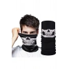 Siyah Renk Dikişsiz Çok Fonksiyonlu Çene Kafatası Yüz Maskesi Baf Buff Bandana Boyunluk Bileklik (53