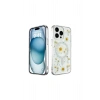 İphone 15 Pro Kılıf Daisy Simli Magsafe Kapak - Gümüş
