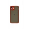 İphone 12 Mini Kılıf Montreal Silikon Kapak - Kırmızı
