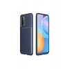 Huawei P Smart 2021 Kılıf Auto Focus Karbon Kapak - Lacivert
