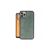 İphone 14 Pro Kılıf Aras Deri Kapak - Koyu Yeşil