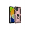 Samsung Galaxy A03 Kılıf Sofya Yüzüklü Silikon Kapak - Rose