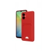 Samsung Galaxy A06 Kılıf Kelvin Kartvizitli Silikon - Kırmızı