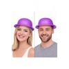 Mor Simli Melon Şapka | İnce Plastik Glitter Yetişkin Parti Şapkası