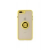 İphone 7 Plus Kılıf Montreal Yüzüklü Silikon Kapak - Sarı