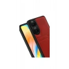 Oppo A38 Sara Kartvizitli Deri Kılıf - Kırmızı