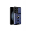 Samsung Galaxy S24 Ultra Kılıf Pars Lens Yüzüklü Silikon - Lacivert