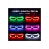 Led Işıklı Glow Pilli Parti Gözlüğü - Glow Efektli 6 Adet 5 Renk