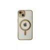 İphone 14 Plus Kılıf Magneticsafe Lazer Silikon - Gold