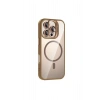 Joko İphone 16 Pro Max Remim Lensli Magsafe Standlı Kapak - Kahverengi