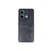 Redmi Note 13 Pro 4g Kılıf Sara Kartvizitli Deri Kılıf - Siyah