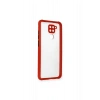 Redmi Note 9 Kılıf Miami Şeffaf Silikon - Kırmızı