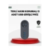 Akım Korumalı USB’li Priz – Güçlü 2500W, Isı ve Çocuk Koruması