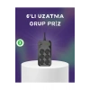 6 Prizli Çoklu Uzatma Kablosu USB Type-C Hızlı Şarj Termal Koruma