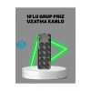 Termal Akım Korumalı 10’lu Grup Priz USB Type-C Hızlı Şarj 2500W 2m Kablo